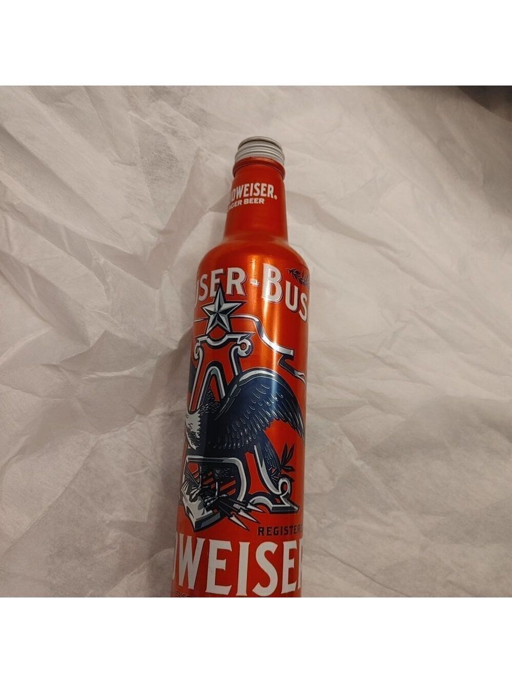 Budweiser Anheuser Busch Aluminum Bottle Red White Blue Eagle - Picture 5 of 9